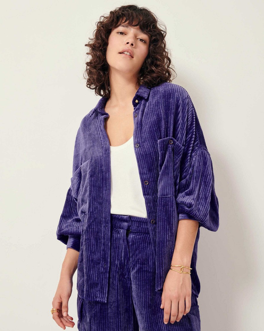 Shirts And Blouses Sessùn | Kyoto Velvet Orient Blue